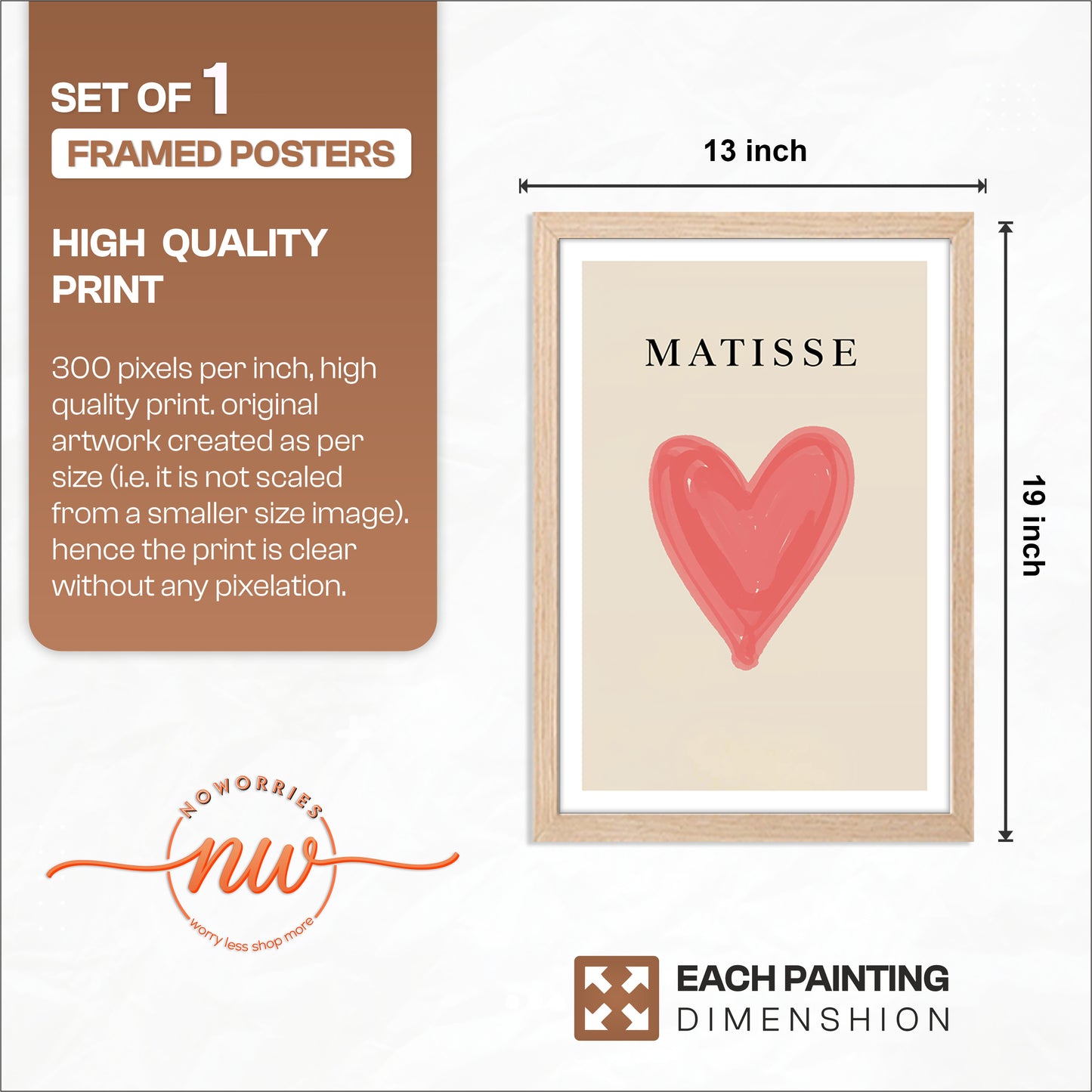 Matisse Heart Minimalist Framed Wall Art