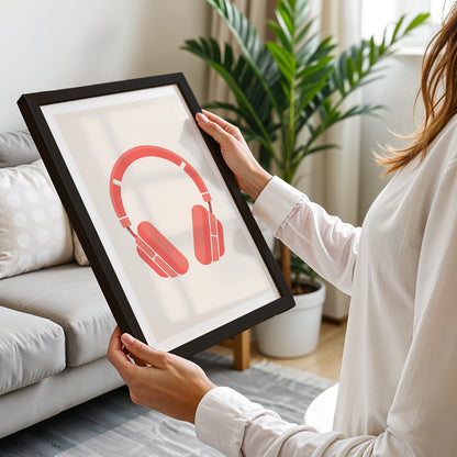 Minimalist Headphones Wall Poster