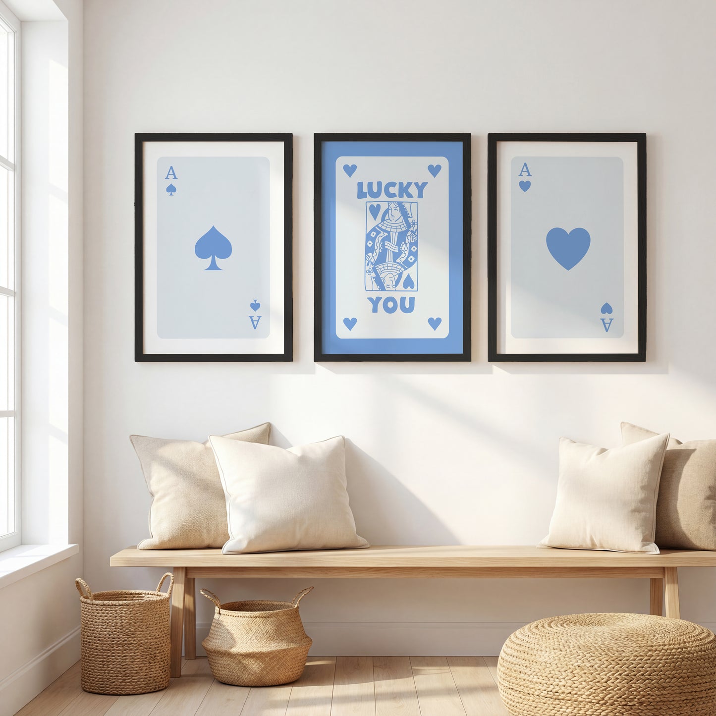 Lucky Cards Wall Art Set of 3