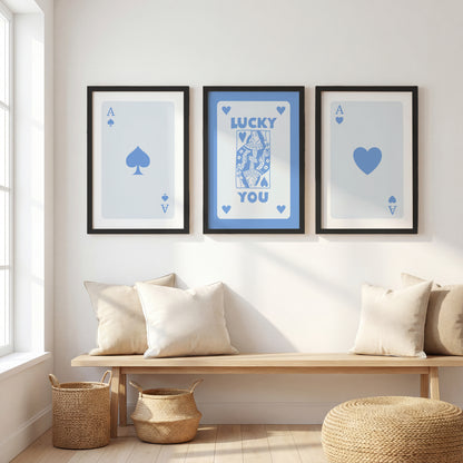 Lucky Cards Wall Art Set of 3