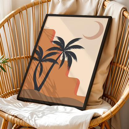 Abstract Tropical Palm Silhouette Wall Art