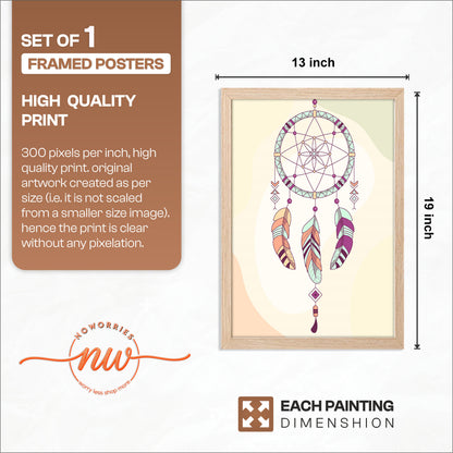 Boho Dreamcatcher Minimalist Framed Poster