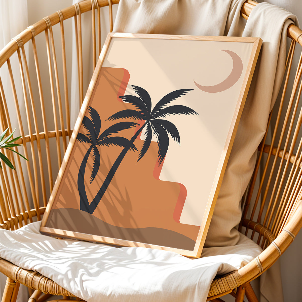 Abstract Tropical Palm Silhouette Wall Art