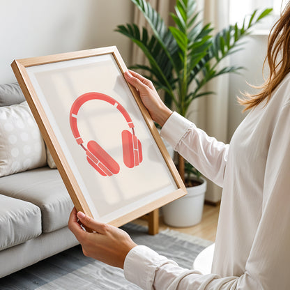 Minimalist Headphones Wall Poster