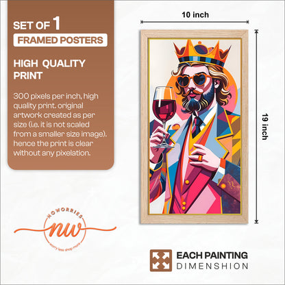 Royal Gentleman Wine Art Frame Set of 1