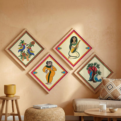 Folk Heritage Wall Art Set of 4