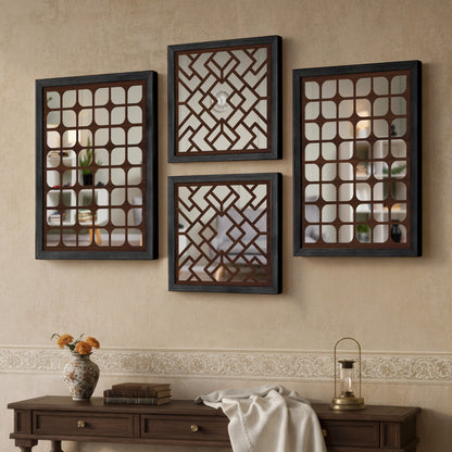 Aero Grid Mirror Art Set of 4