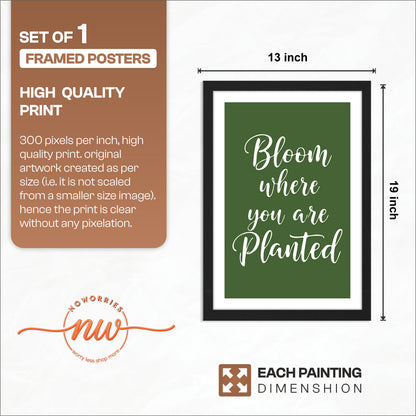 Motivational Botanical Quote Framed Poster