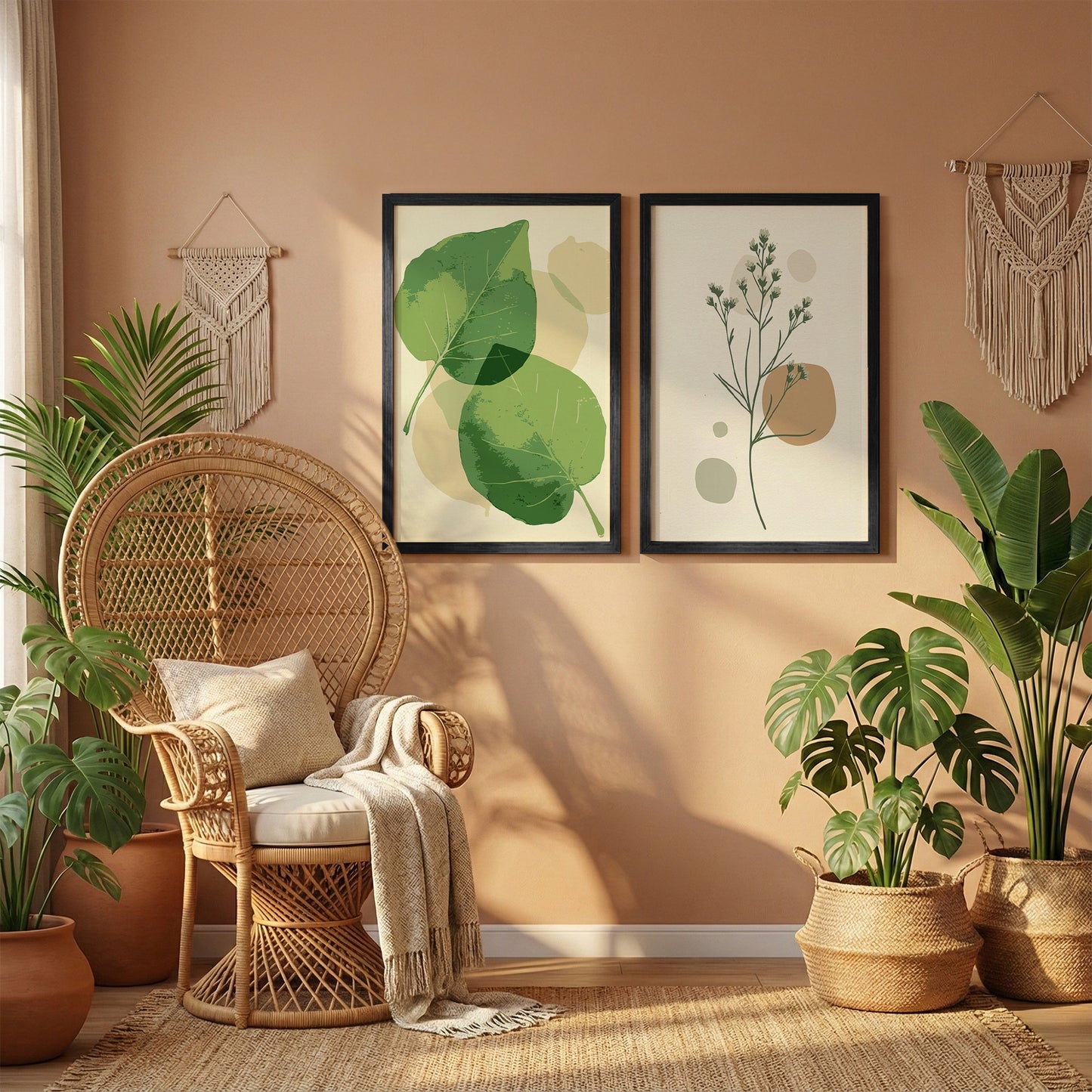 Minimal Botanical Wall Frame Set of 2