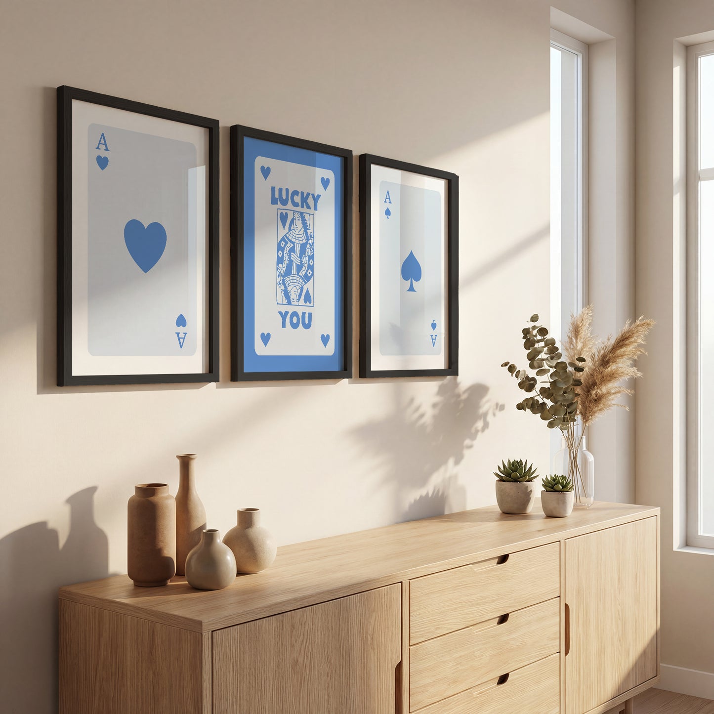 Lucky Cards Wall Art Set of 3