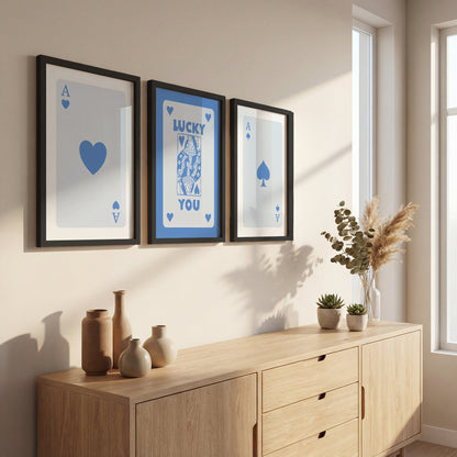 Lucky Cards Wall Art Set of 3