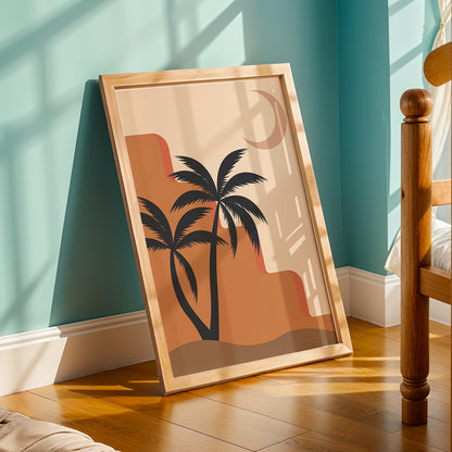 Abstract Tropical Palm Silhouette Wall Art