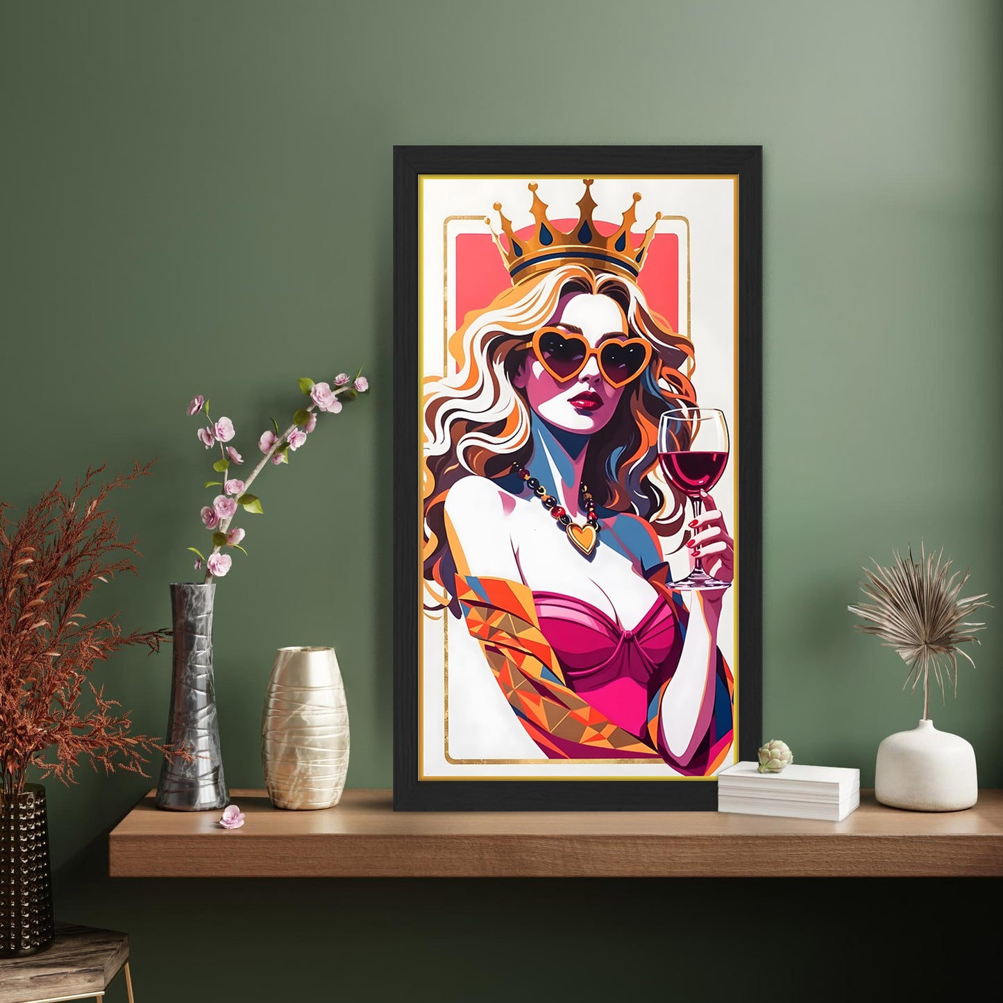 Queen Style Pop Art Wall Frame Set of 1