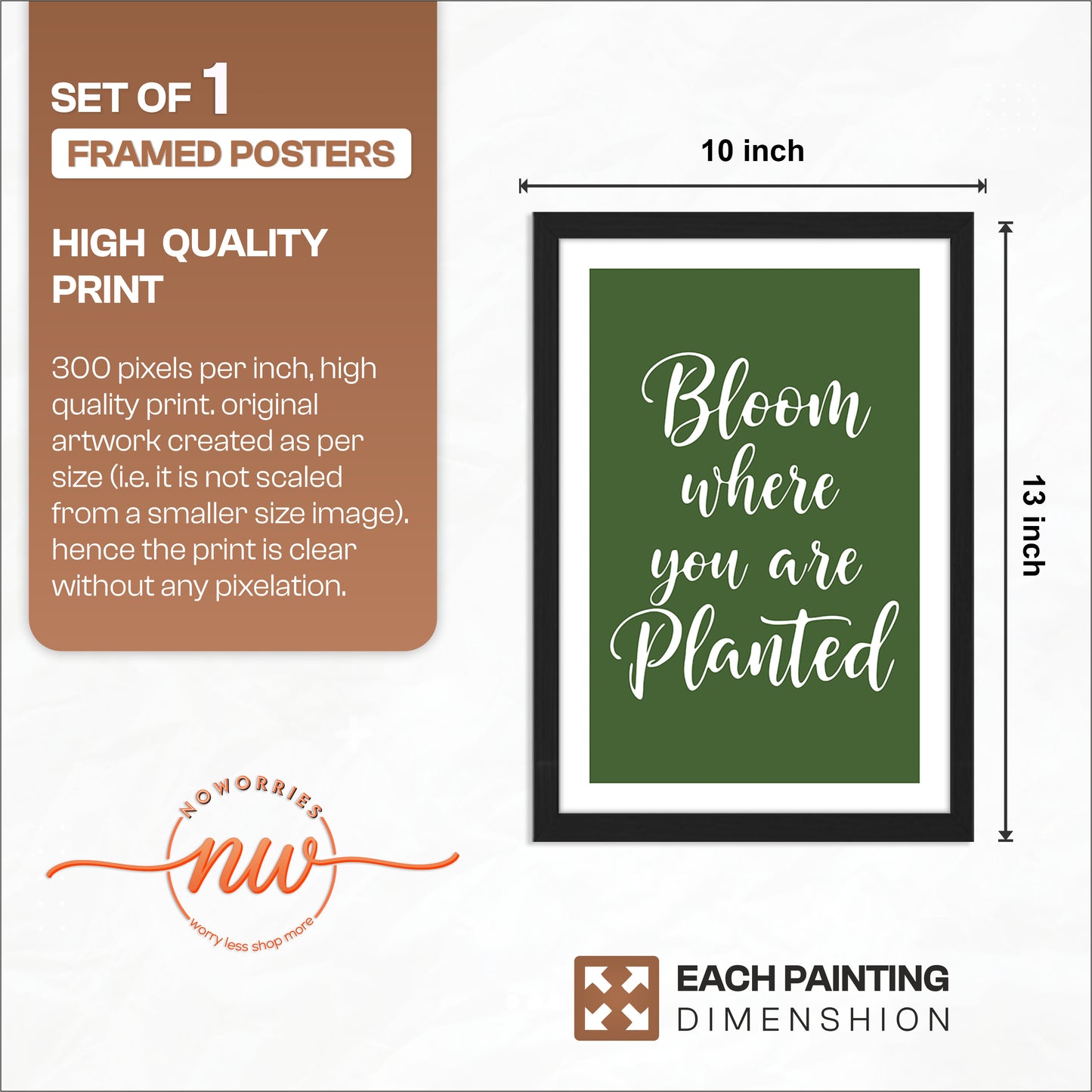Motivational Botanical Quote Framed Poster
