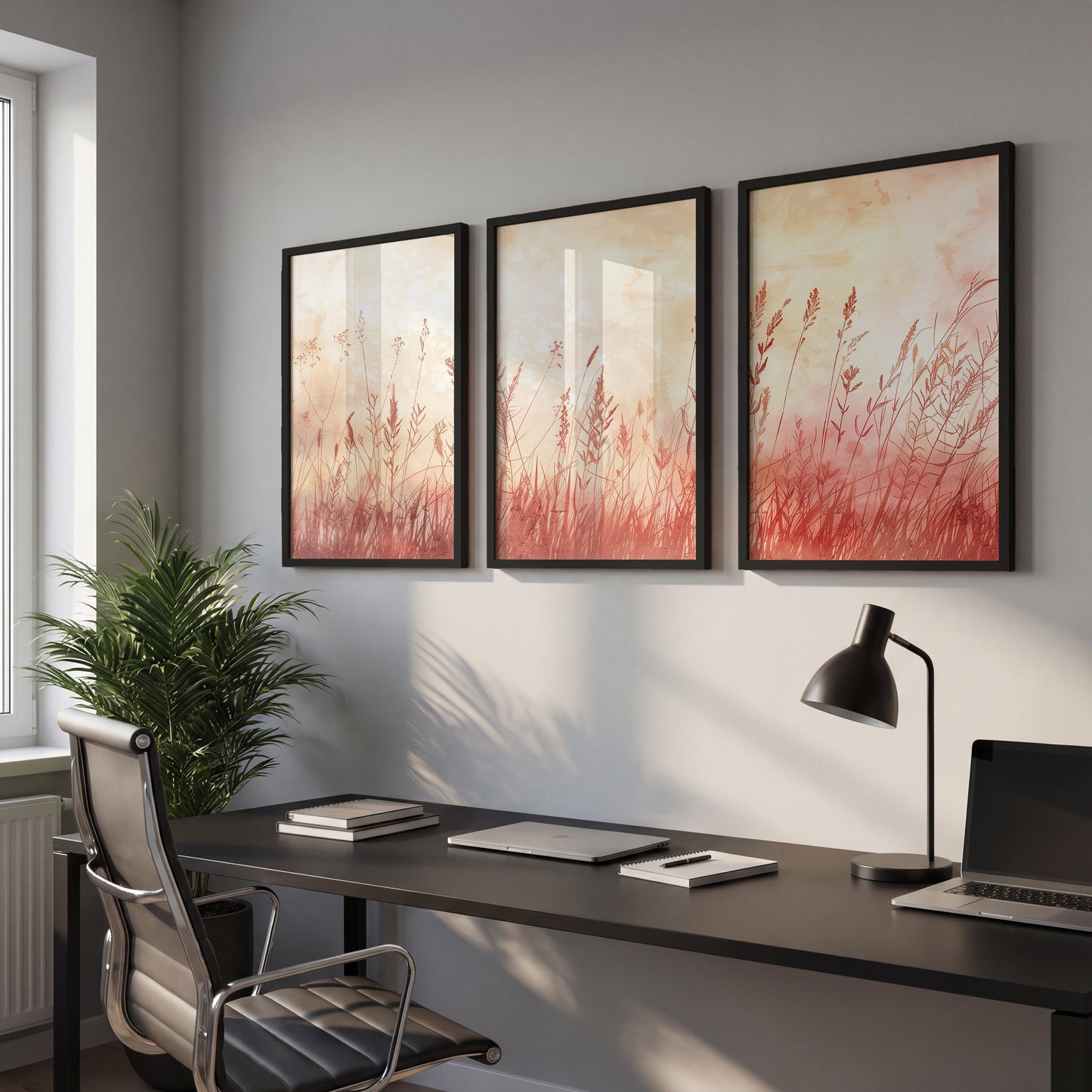 Blush Wildflower Botanical Wall Frames Set of 3
