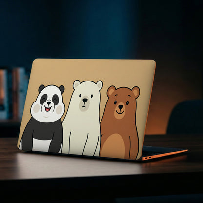 Three Cute Bears Kawaii Illustration Laptop Skin