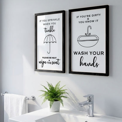 Wash Your Hands Wall Art Set of 2