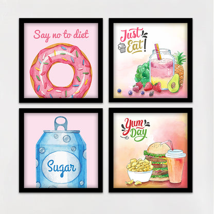 Cute Food Illustration Wall Art Set