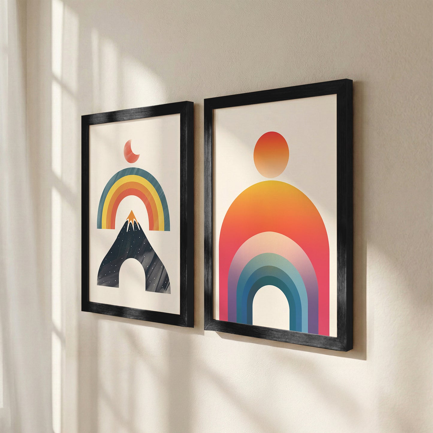 Boho Rainbow Wall Art Set of 2