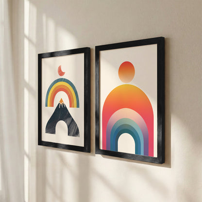 Boho Rainbow Wall Art Set of 2
