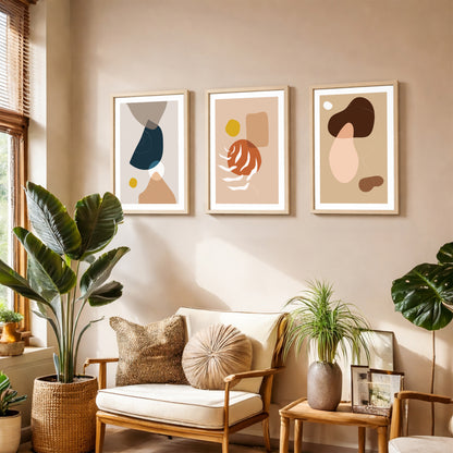 Contemporary Abstract Wall Art Set of 3