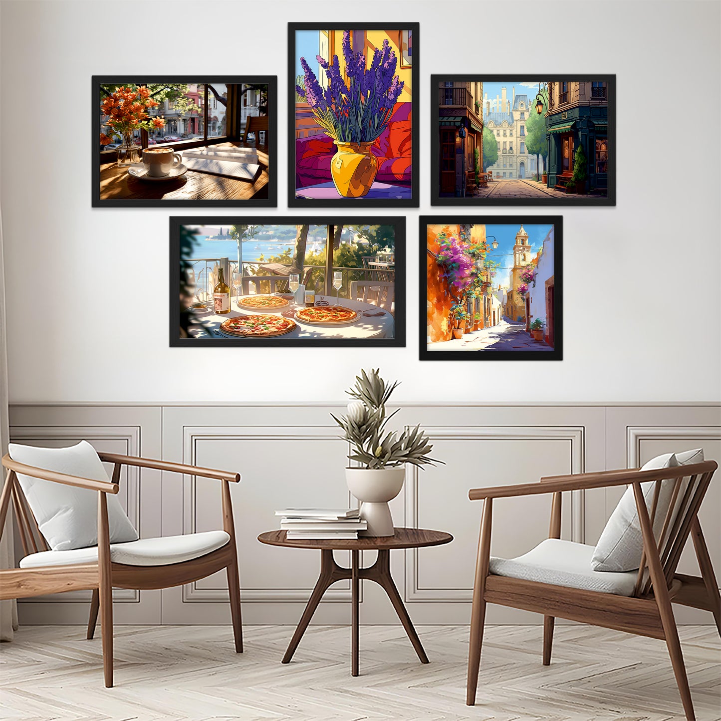 Coastal Cafe Vibes Wall Frame Set