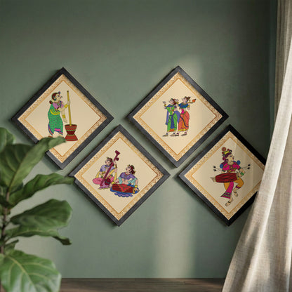 Folk Melody Wall Art Set of 4