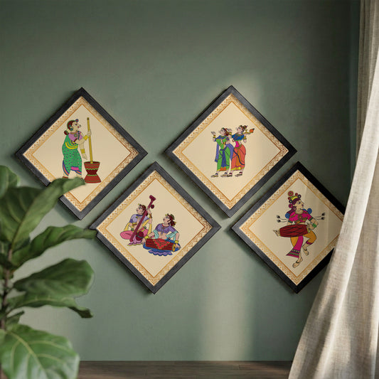 Folk Melody Wall Art Set of 4