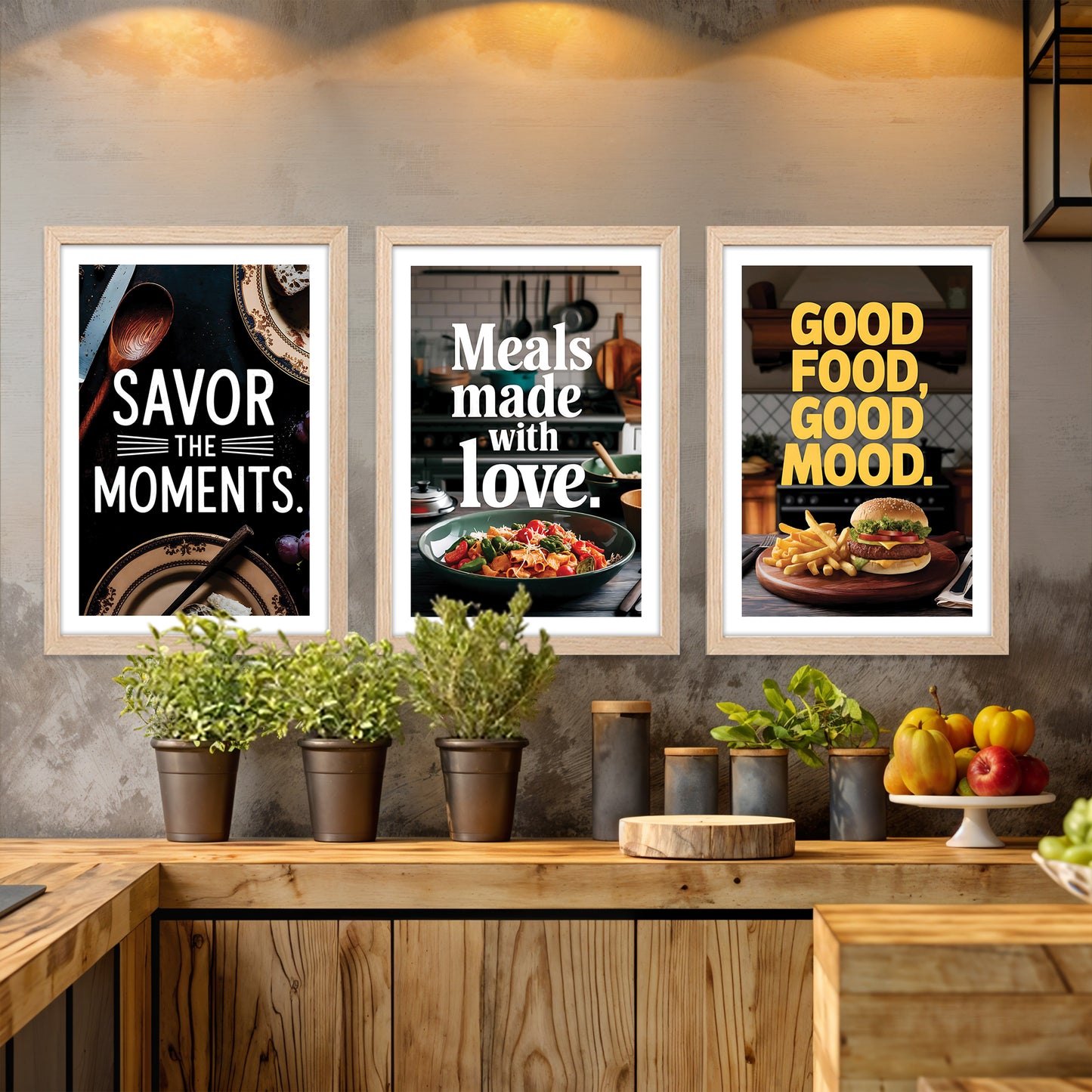 Food Quotes Wall Frame Set
