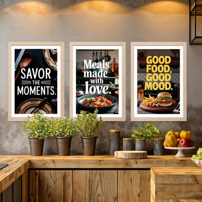 Food Quotes Wall Frame Set