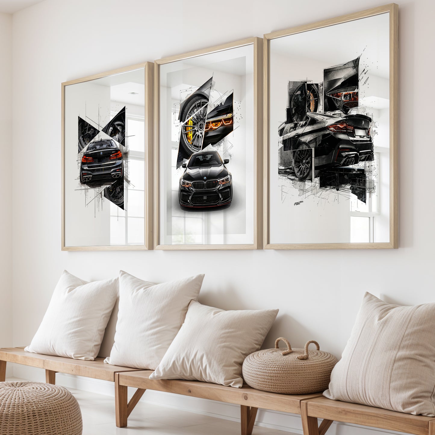 BMW Sketch Wall Frame Set of 3