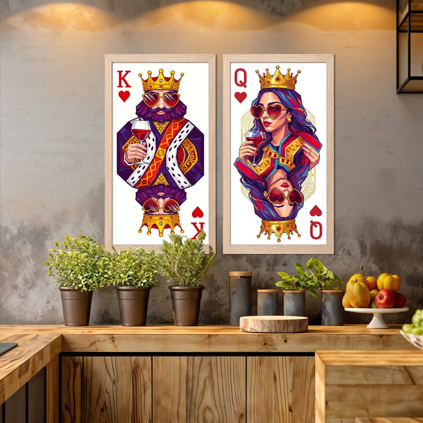Royal King & Queen Wine Duo Wall Frame