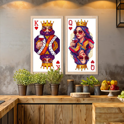 Royal King & Queen Wine Duo Wall Frame