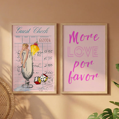 Pink Retro Chic Wall Art Set