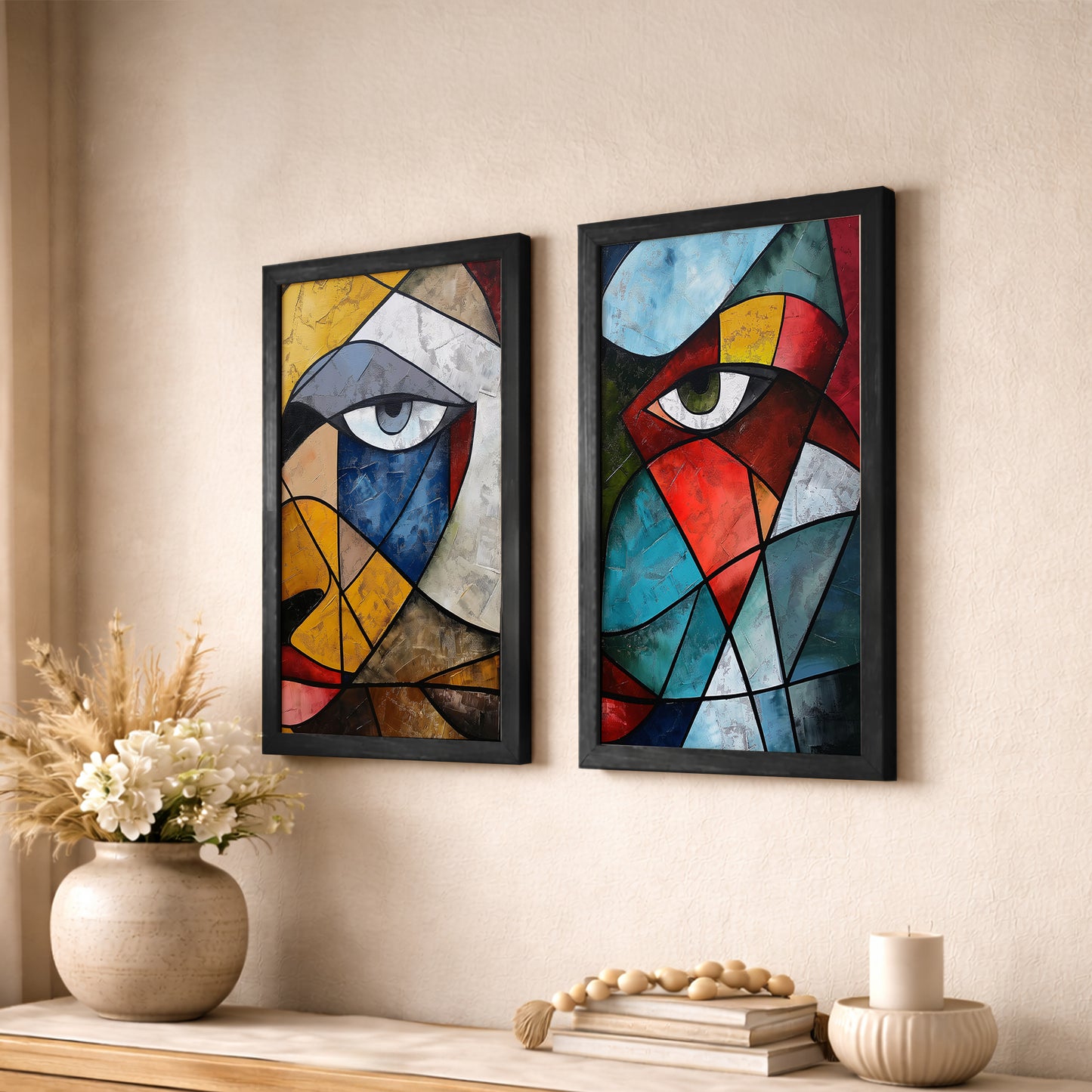 Cubist Eye Wall Art Set of 2