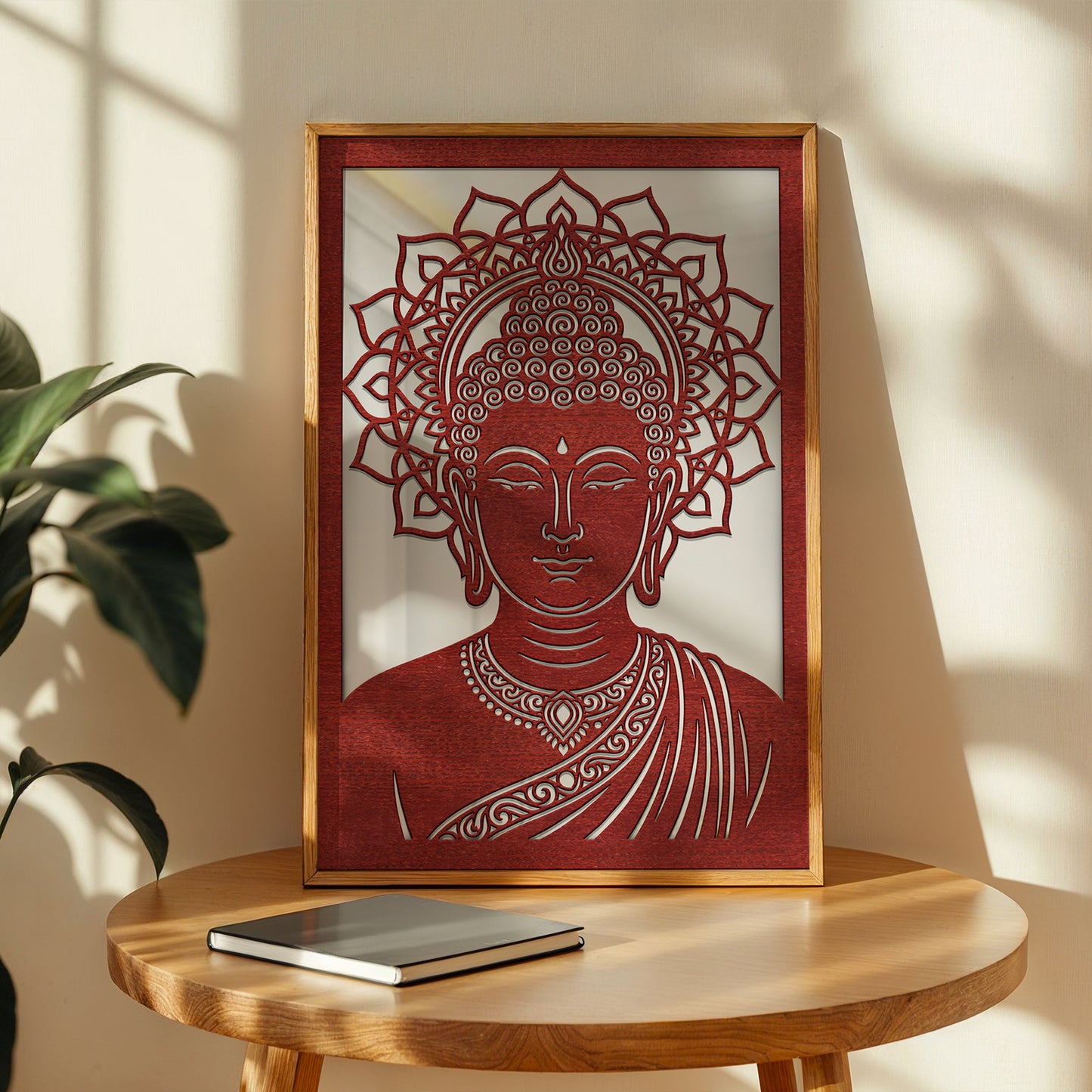 Buddha Pinewood Laser Wall Art