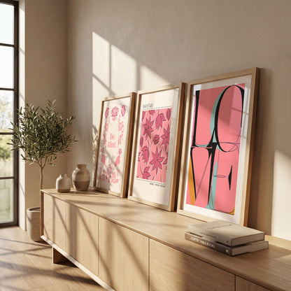 Pink Chic Wall Art Frames Set of 3