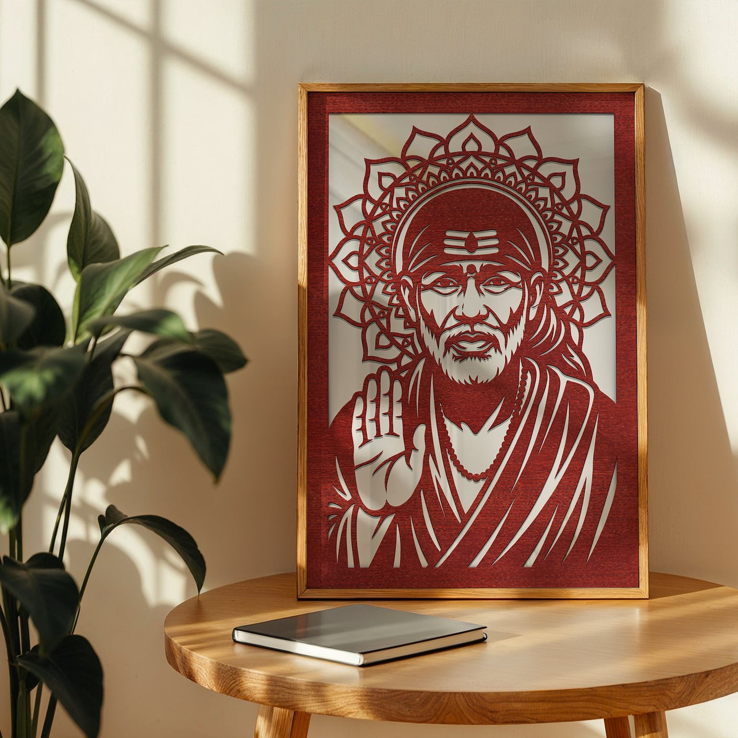 Sai Baba Pinewood Laser wall Art