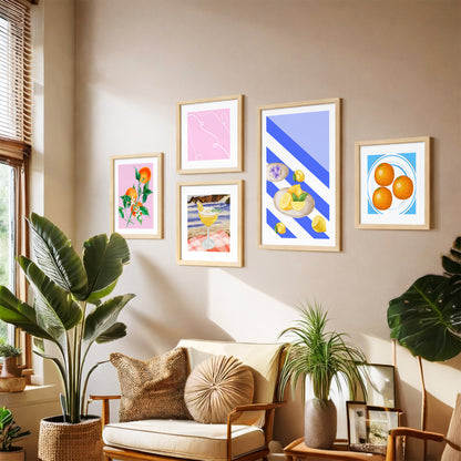 Summer Fruit Wall Art Set of 5