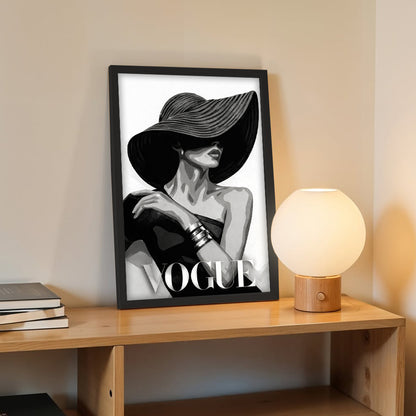 VOGUE Fashion Lady Black & White Framed Wall Art