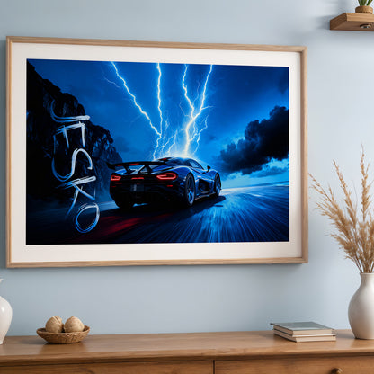 Jesko Hypercar Night Run Wall Decor