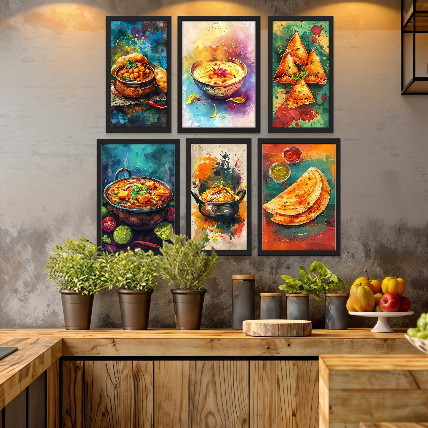Indian Food Wall Art Set – 6