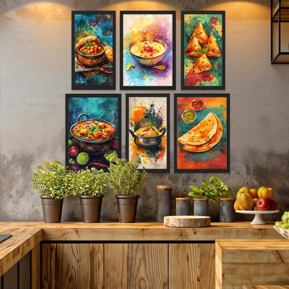 Indian Food Wall Art Set – 6