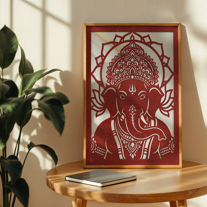 Ganesha Pinewood Laser wall Art