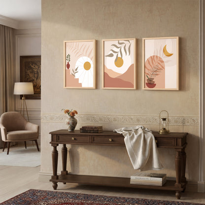 Modern Neutral Landscape Wall Frames Set of 3