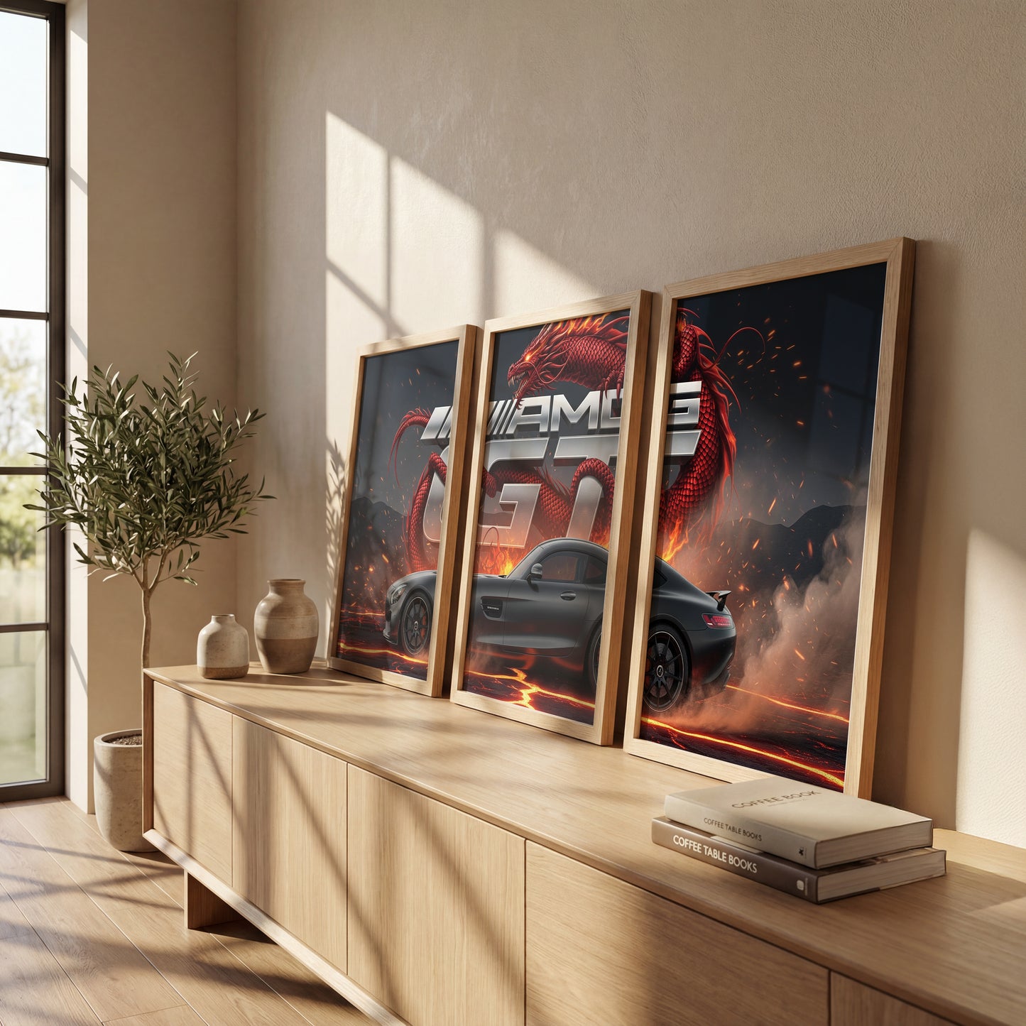 AMG GT Dragon Wall Frame Set of 3