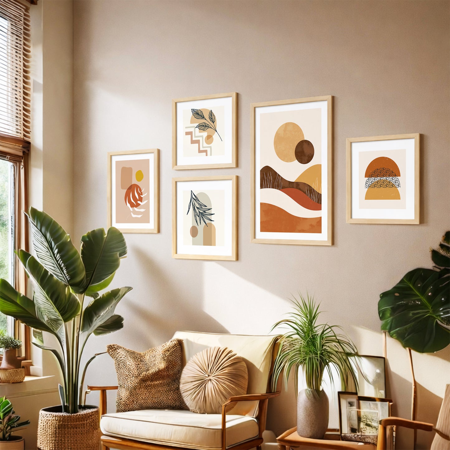 Modern Desert Wall Decor Set of 5