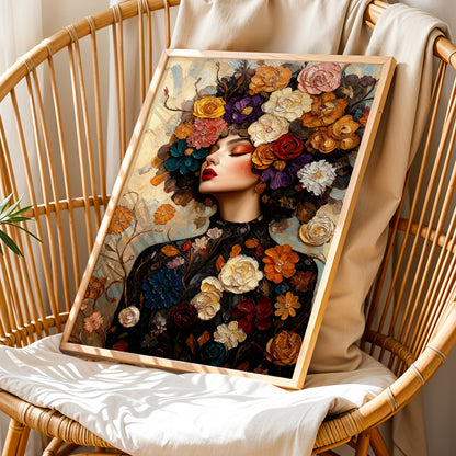 Floral Muse Portrait Poster