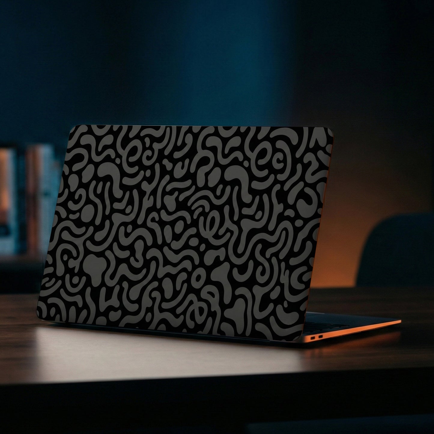 Black & Grey Doodle Maze Minimalist Laptop Skin