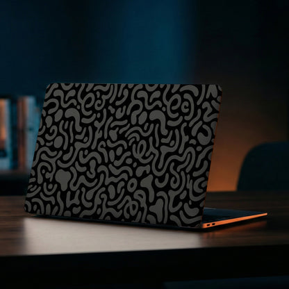 Black & Grey Doodle Maze Minimalist Laptop Skin